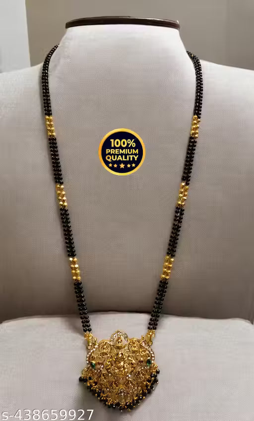 Maha Saving Offer Jewellery Attractive New design Manaal Jewels Designer Asta Laxmi Big CZ Pendent with two line fancy 24 Inch mangalsutra for Women's & Girls