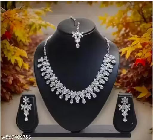 Rhodium Plated Jewellery Set