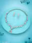 silver Plated Necklace Set With American Diamond