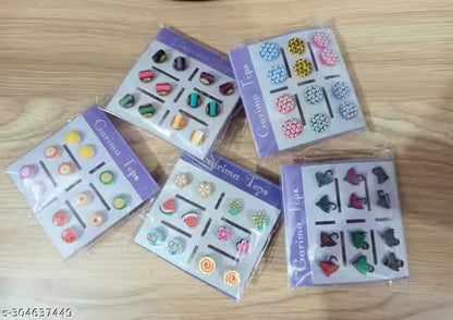 Navjai 42Pairs Colorful Cute Stud Earrings for Girls, Cute Multiple Animal Stud Earrings for Little Girls Kids, Made with Rubber, Best Gifts for Girls Easily Wear Up Casualy & party Wear