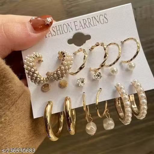 Stylish Hoop Earrings /Latest Earrings with classy look /Earrings for girls /Party Wear Earrings /Fancy Earrings /Classic Hoop Earrings /Baalian for girls/Combo of Hoop Earrings