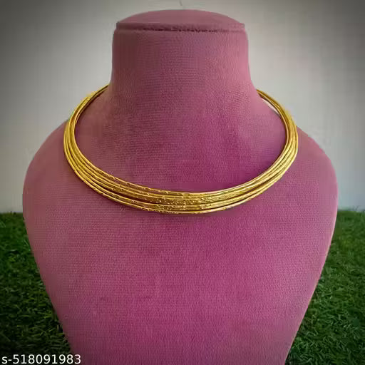 josephine multi layer 18kt gold plated neck hasli for women