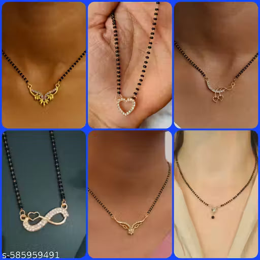 shimmering beautifull pack of 6 mangalsutras for womens