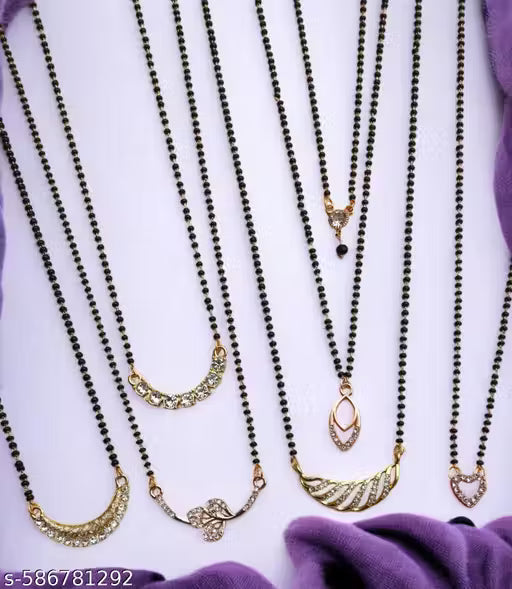 shimmering beautifull pack of 7 mangalsutras for womens