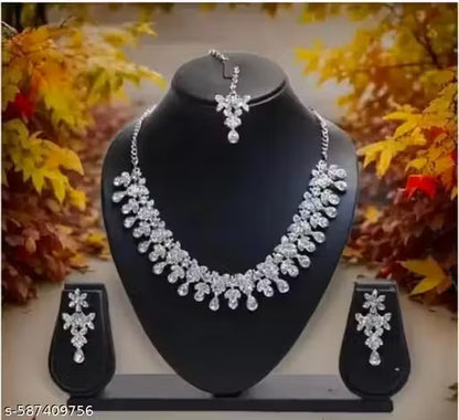 Rhodium Plated Jewellery Set