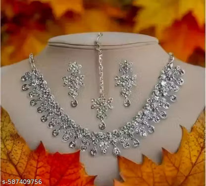 Rhodium Plated Jewellery Set